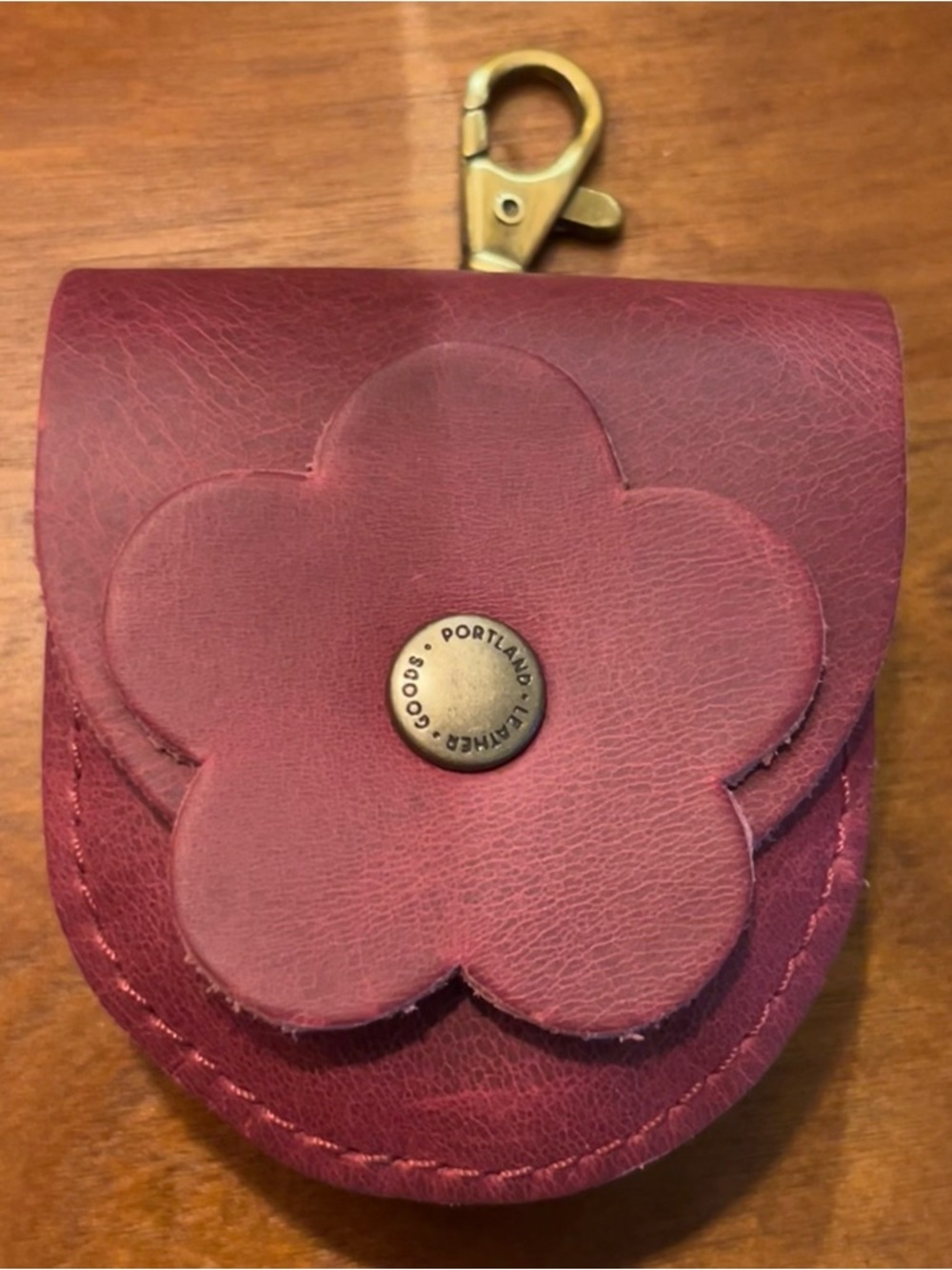 Portland Leather Petunia Flower Key Chain Pouch